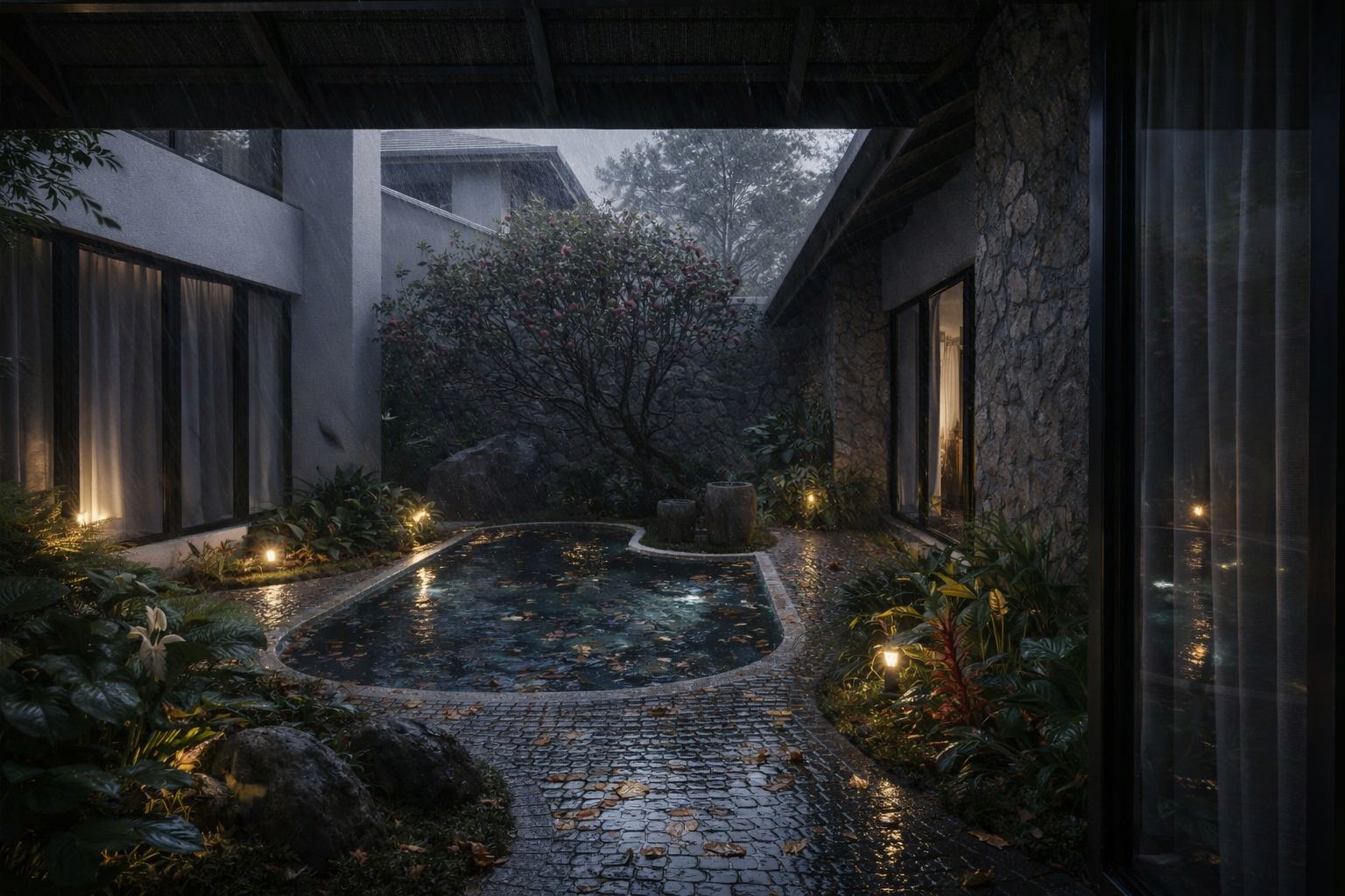 Pool at twilight